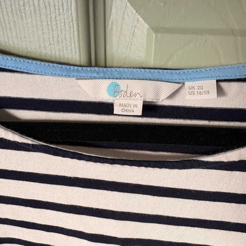 Boden Navy and White Striped Top - Picture 2 of 5
